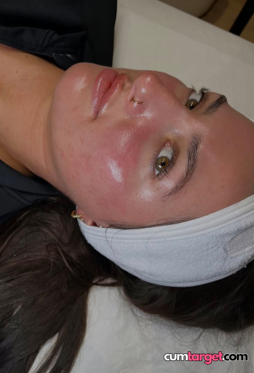 Cum Target Close-up of Woman's Face