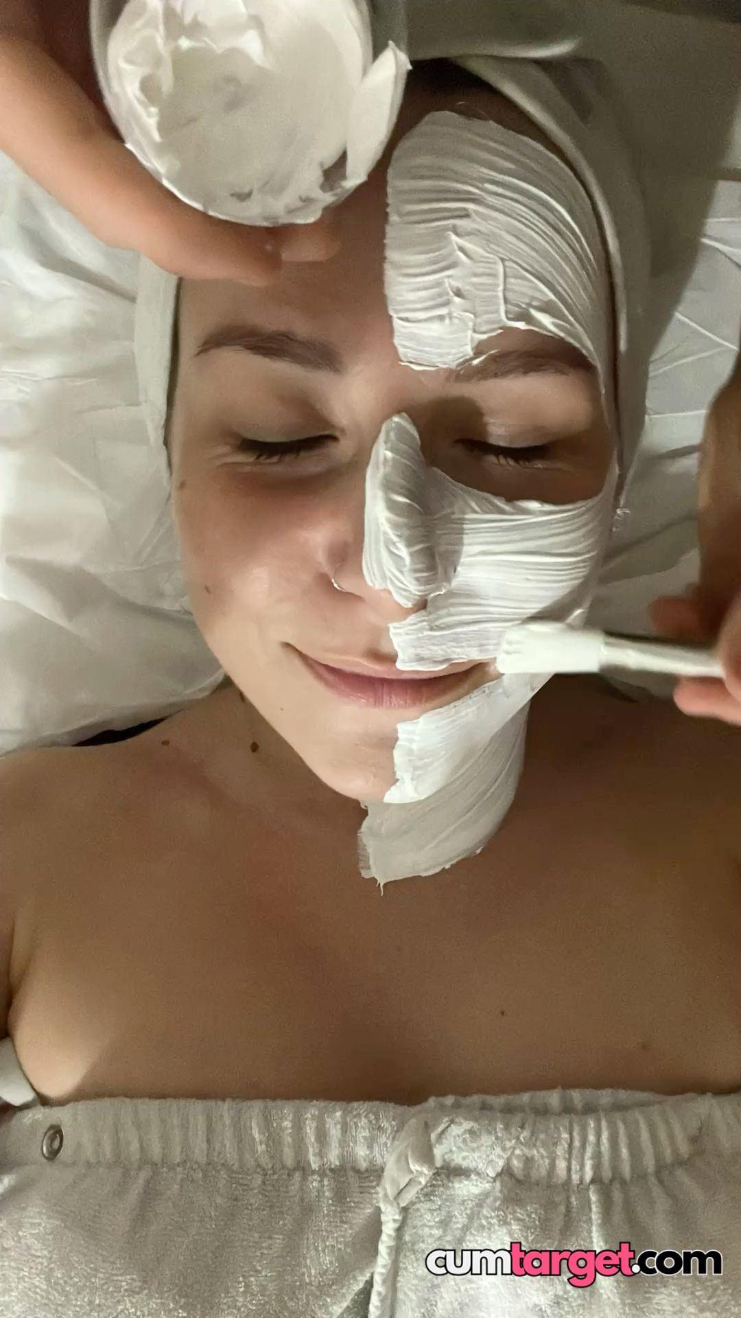 Spray on Facial Mask Application Relaxation