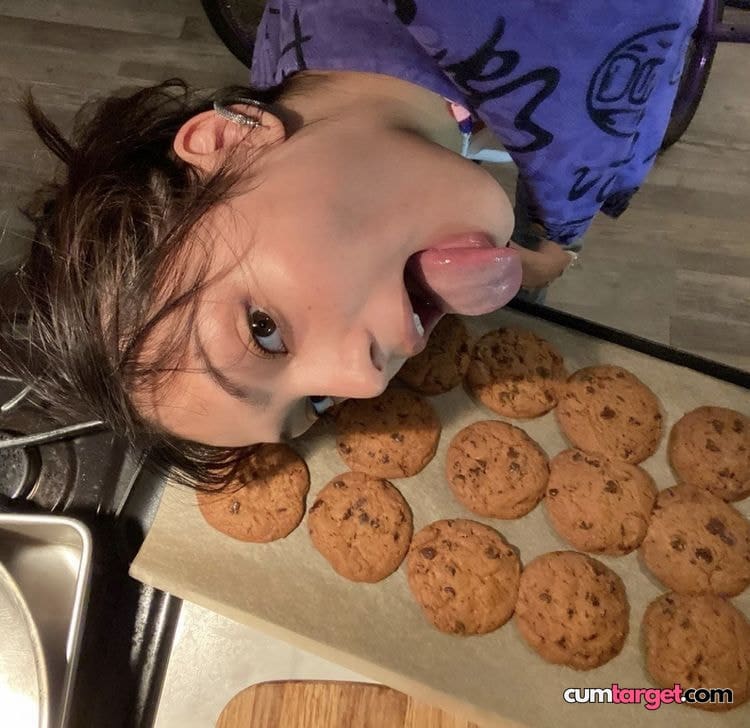 Target Person Licking Cookies