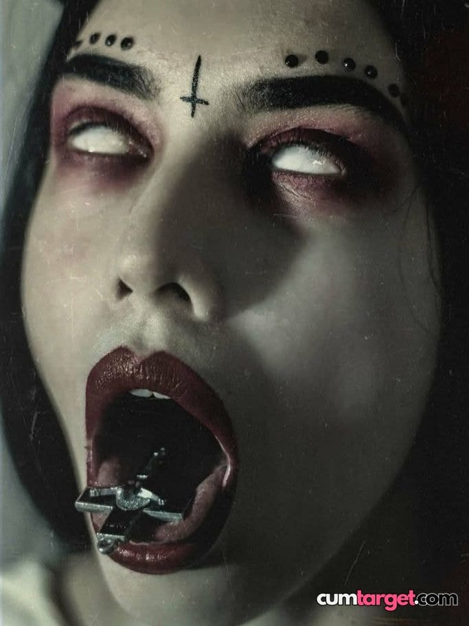 Spray on Dark Ritual Face Close-Up
