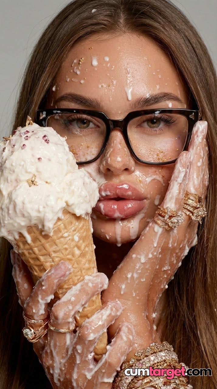 Waiting for Cum Woman with Melting Ice Cream
