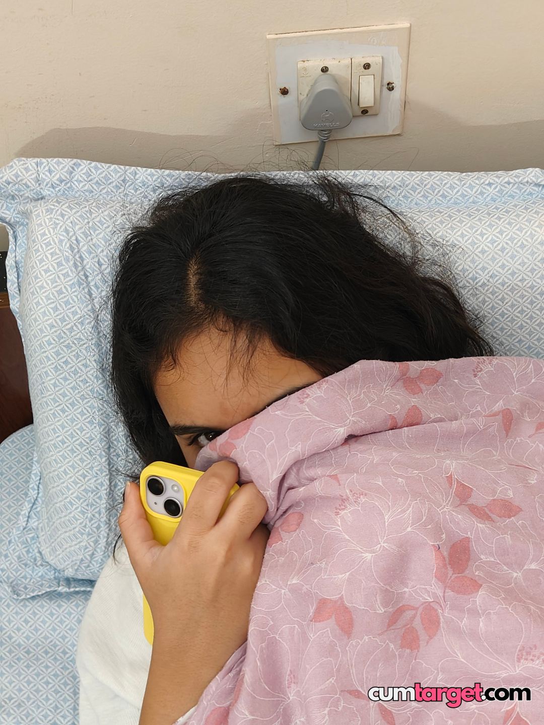 Cum On Person Hiding Behind Blanket