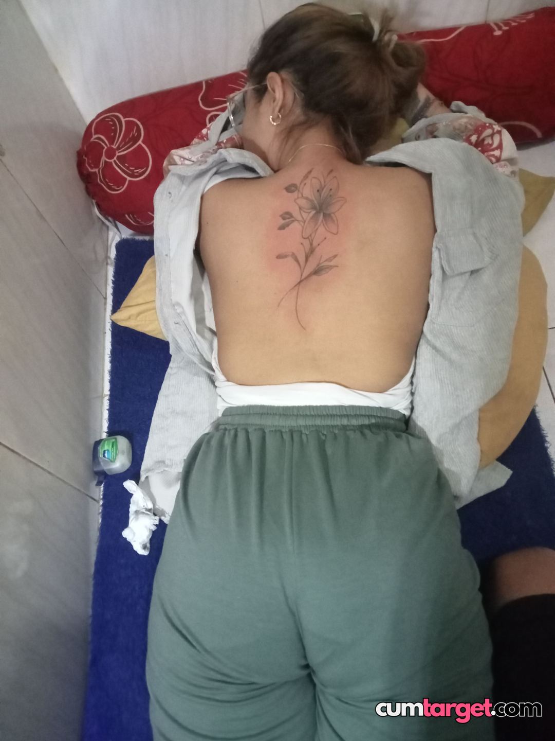 Cum On Woman Lying Face Down