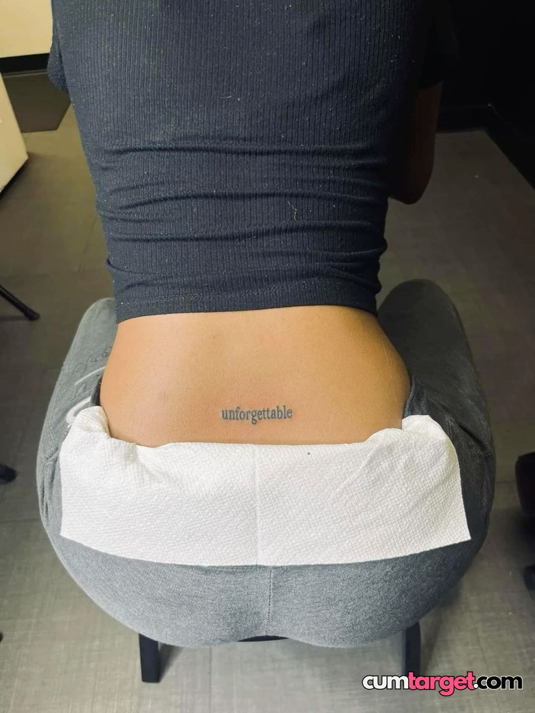 Cum Target Lower Back Tattoo Reveal