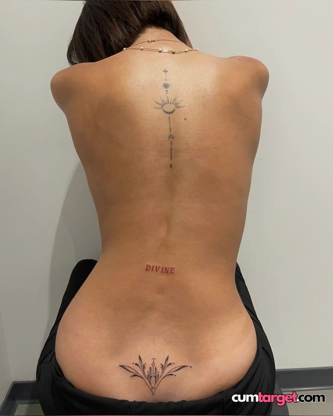 Cum Target Back Tattoo Display