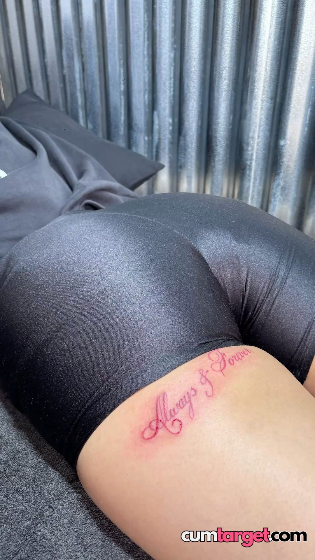 Cum On Black Shorts and Tattoo