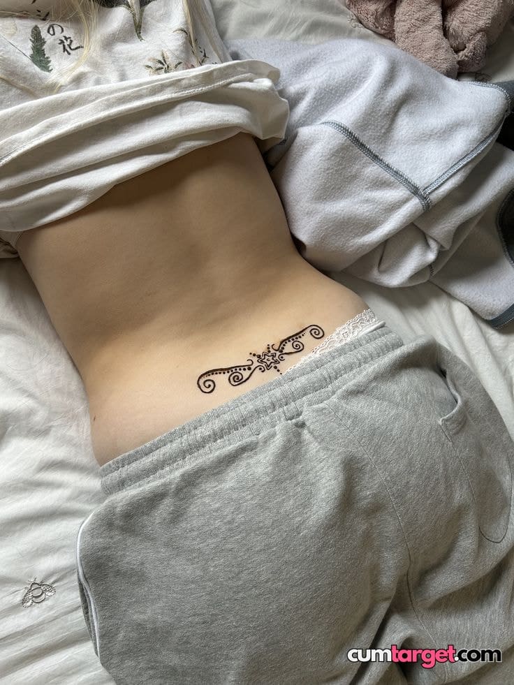 Wait for you Lower Back Tattoo and Casual Wear