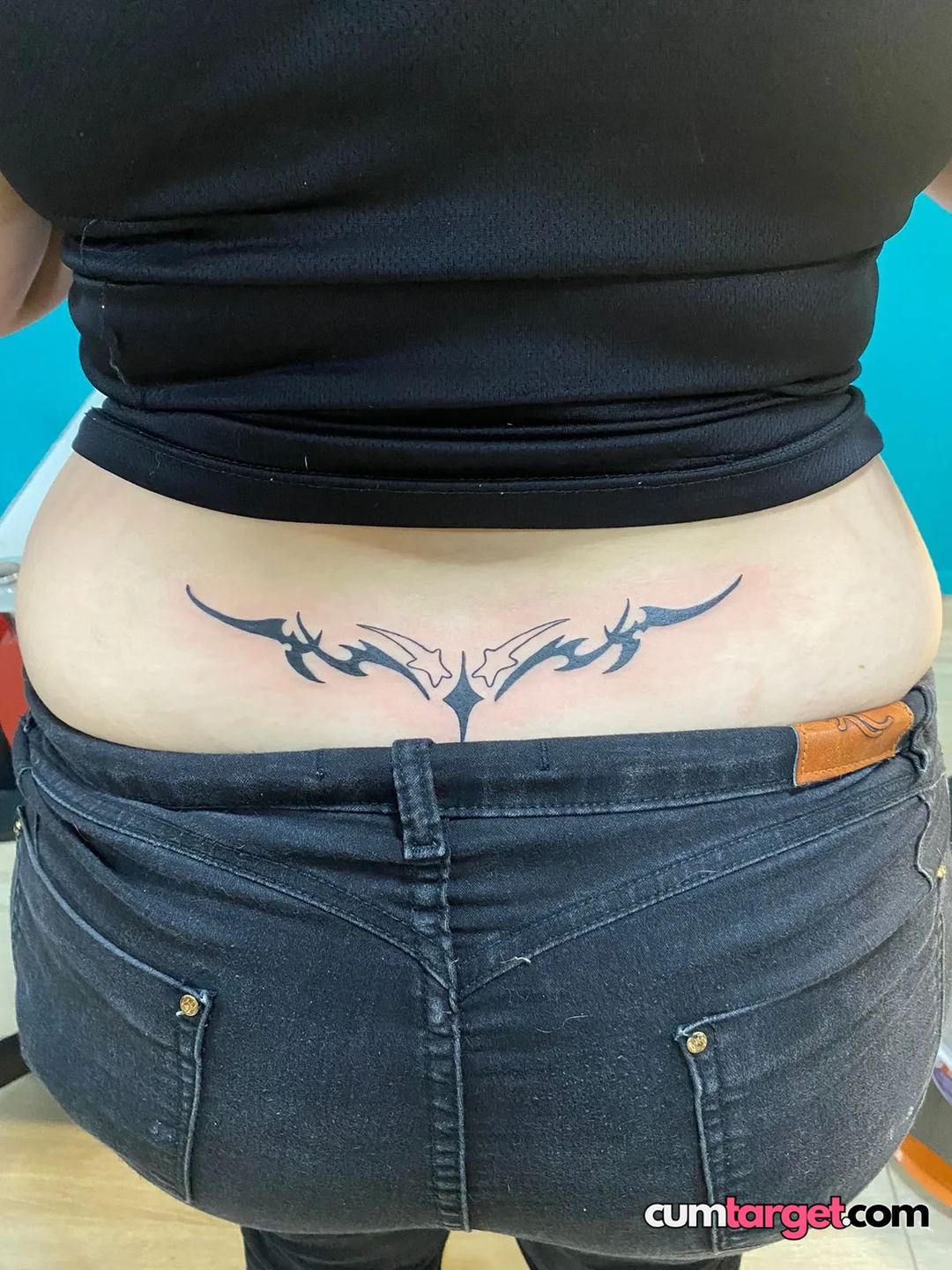 Cum On Lower Back Tattoo Reveal