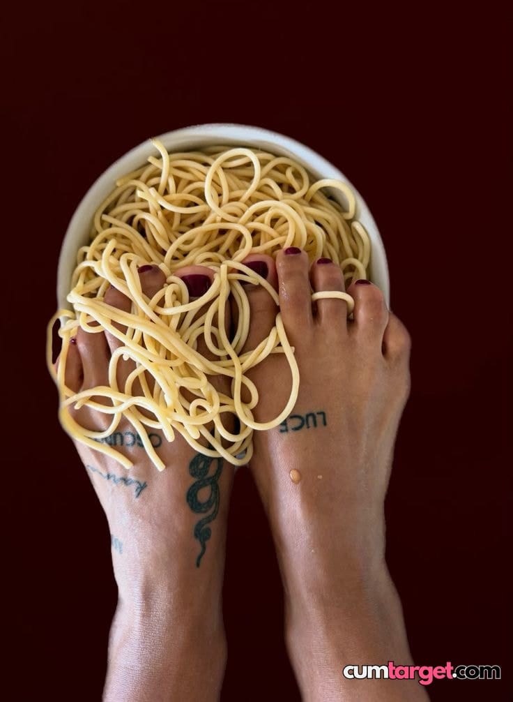 Spray on Feet with Spaghetti