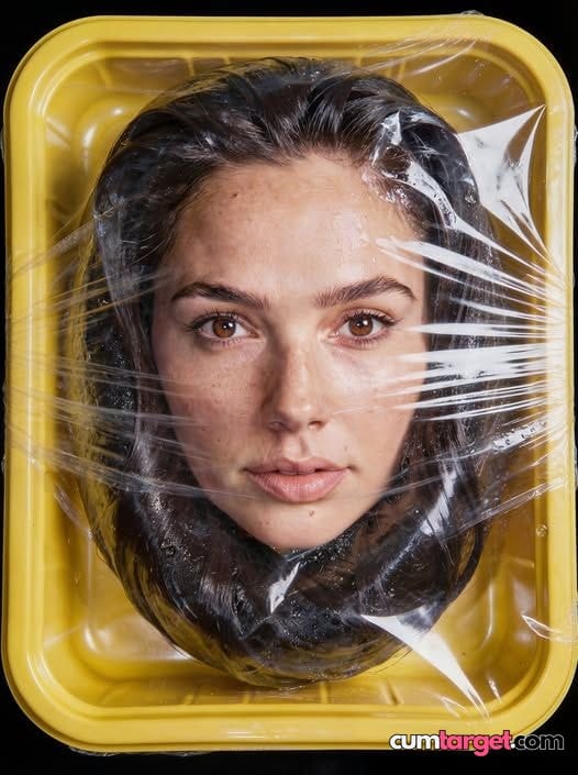 Cum Target Face Wrapped in Plastic