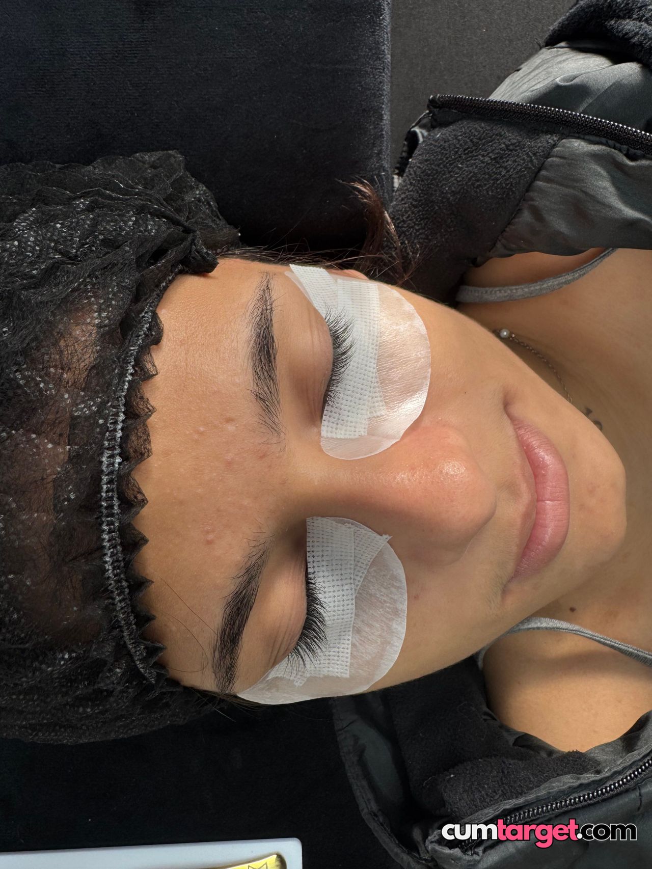 Cum Target Woman Receiving Eyelash Extensions