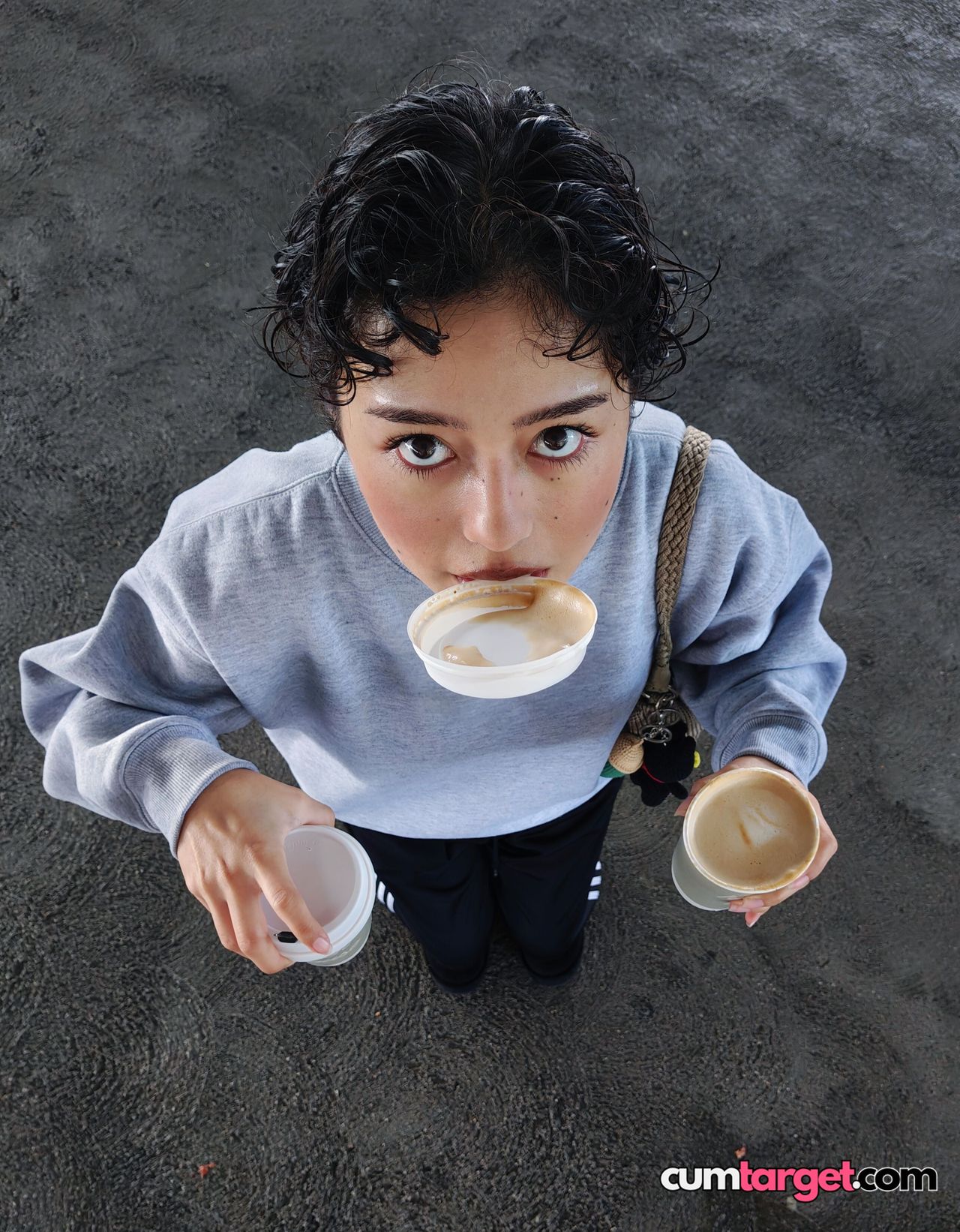 Cum Target Woman Drinking Coffee