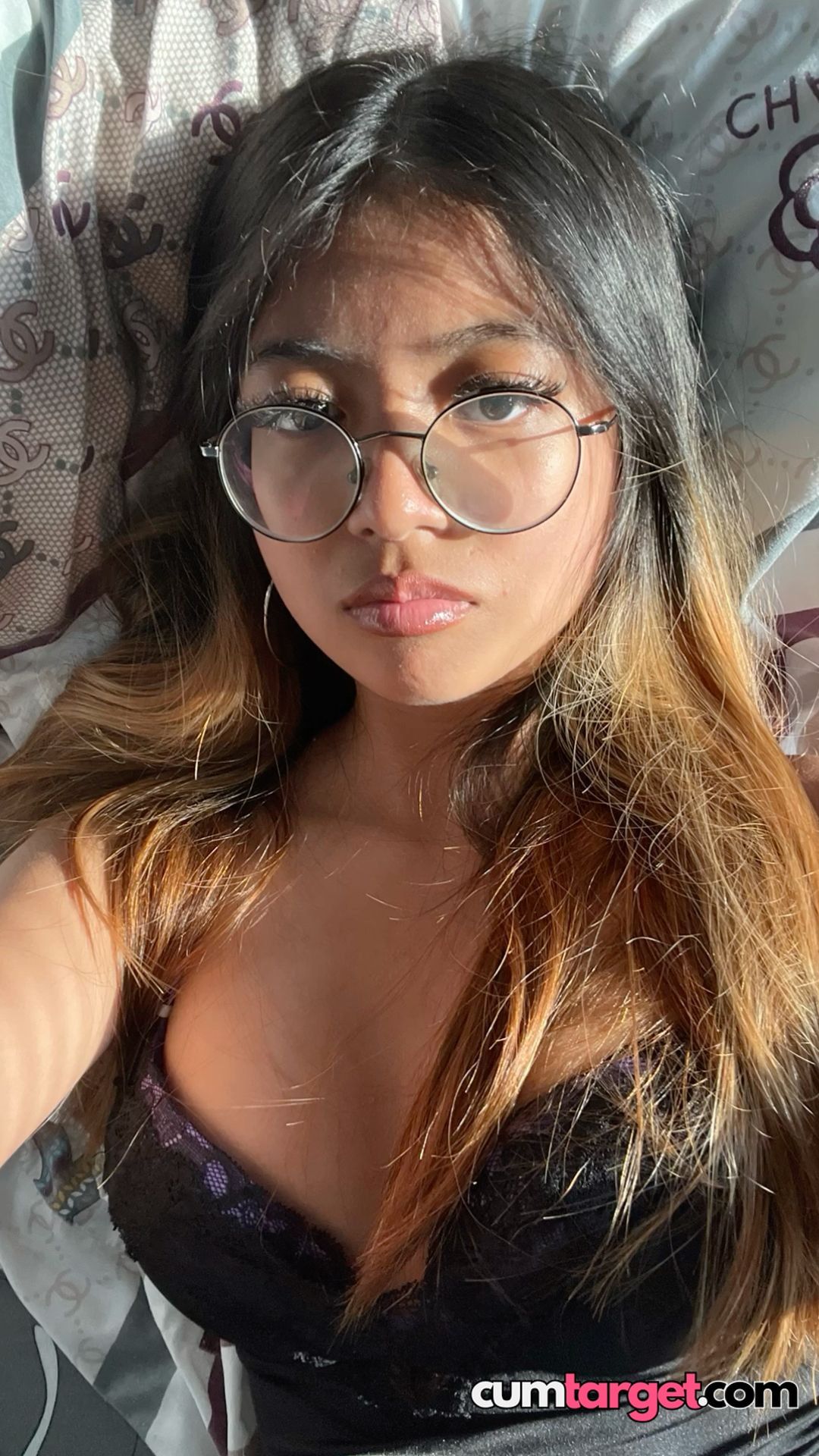 Cum On Sunlit Woman in Glasses
