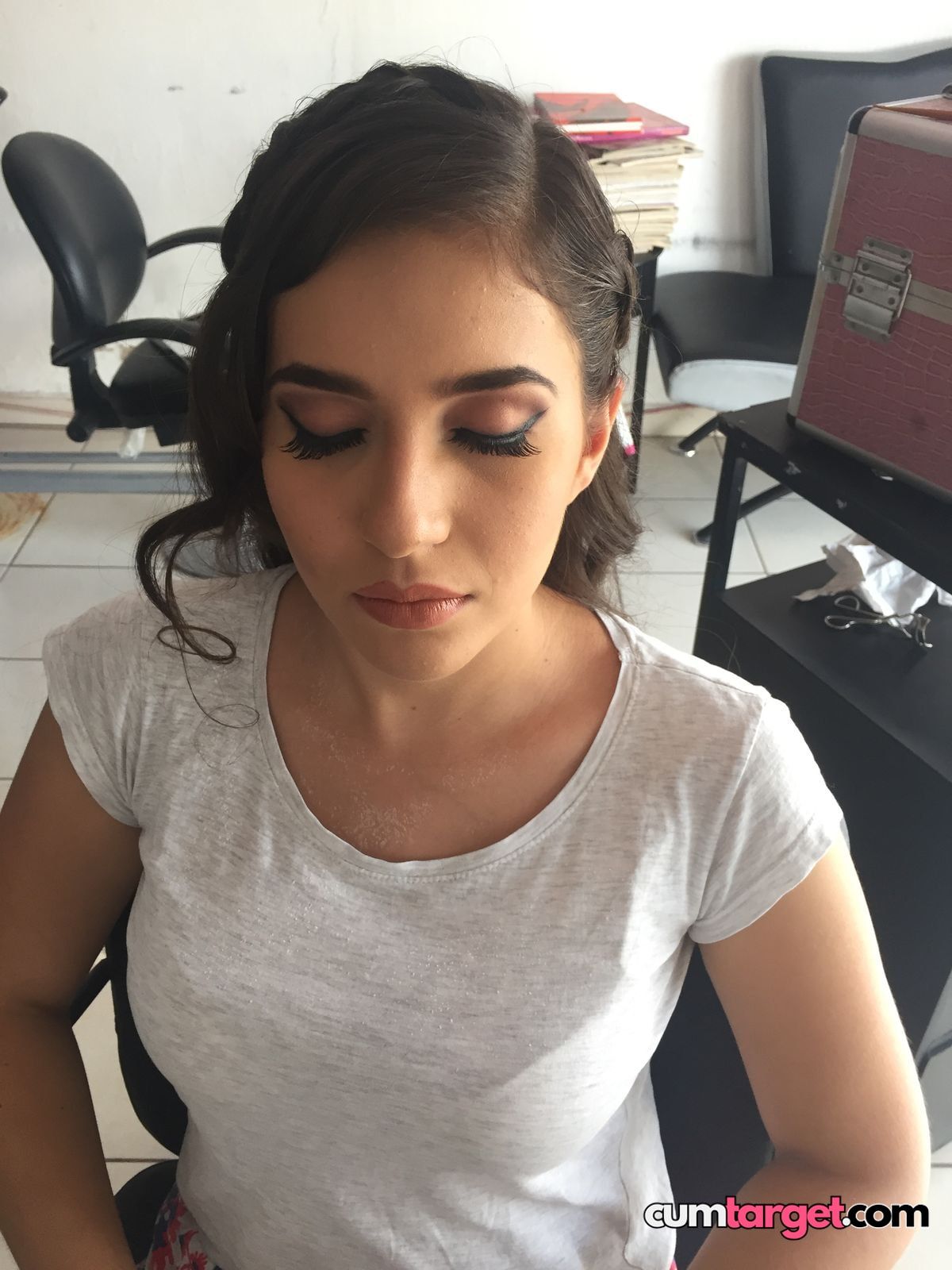 Waiting for Cum Woman with Closed Eyes