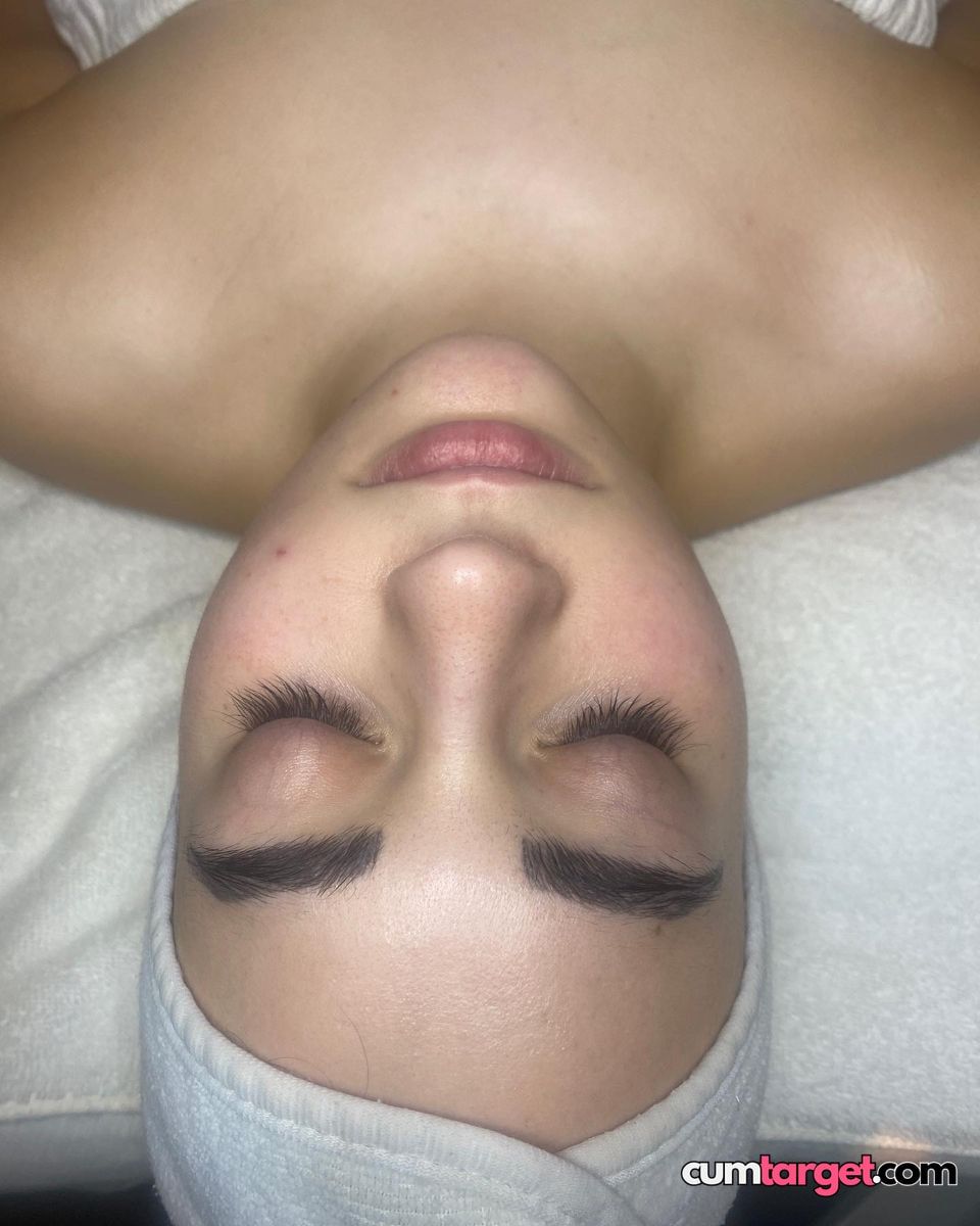 Waiting for Cum Overhead Beauty Portrait with Closed Eyes