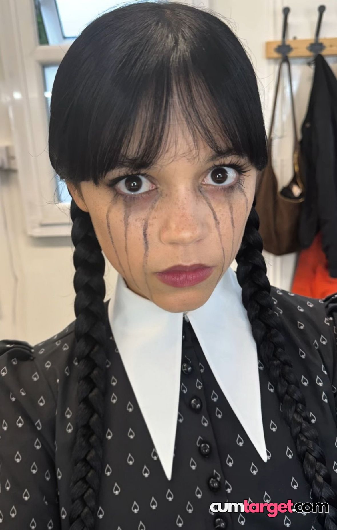 Waiting for Cum Gothic Girl with Smudged Makeup