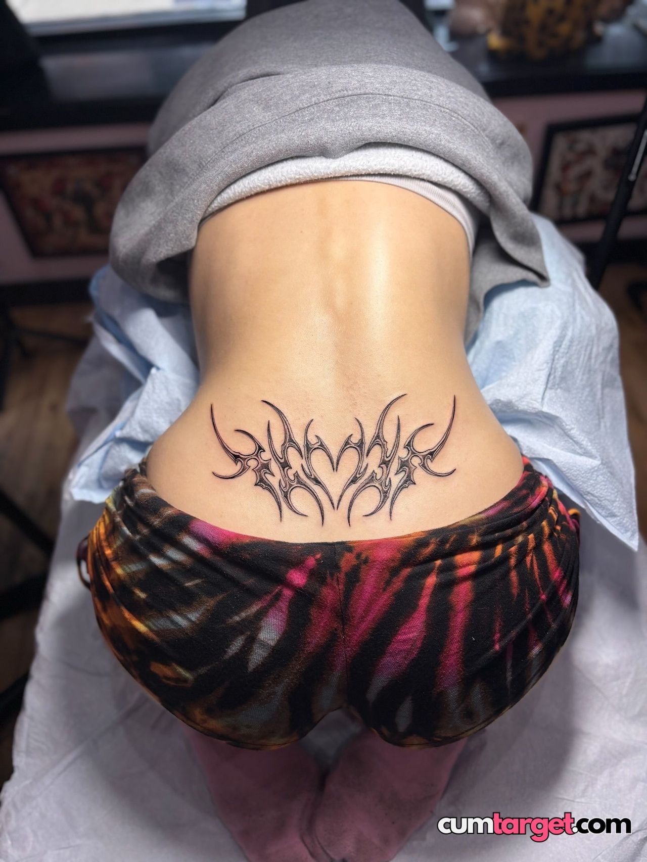 Wait for you Lower Back Tribal Tattoo