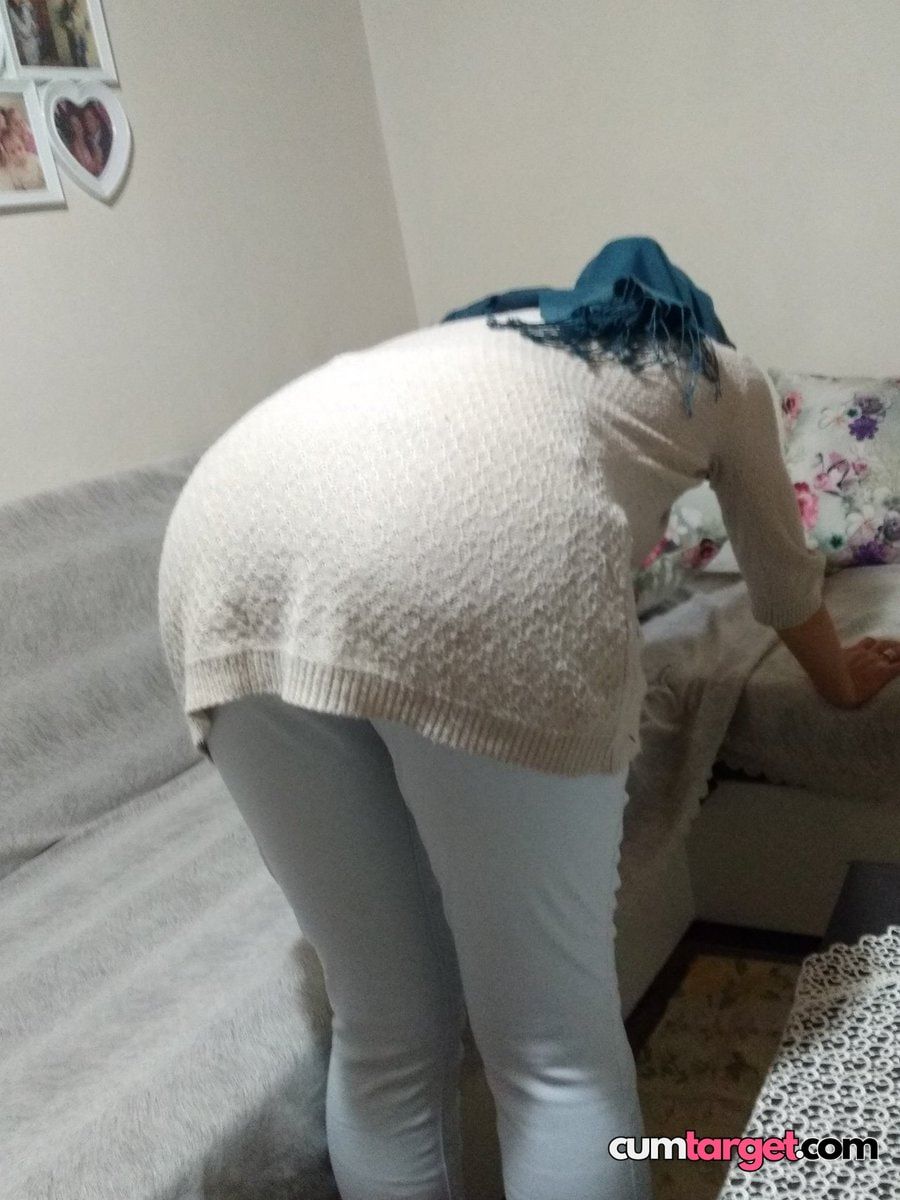 Cum On Person Leaning on Couch