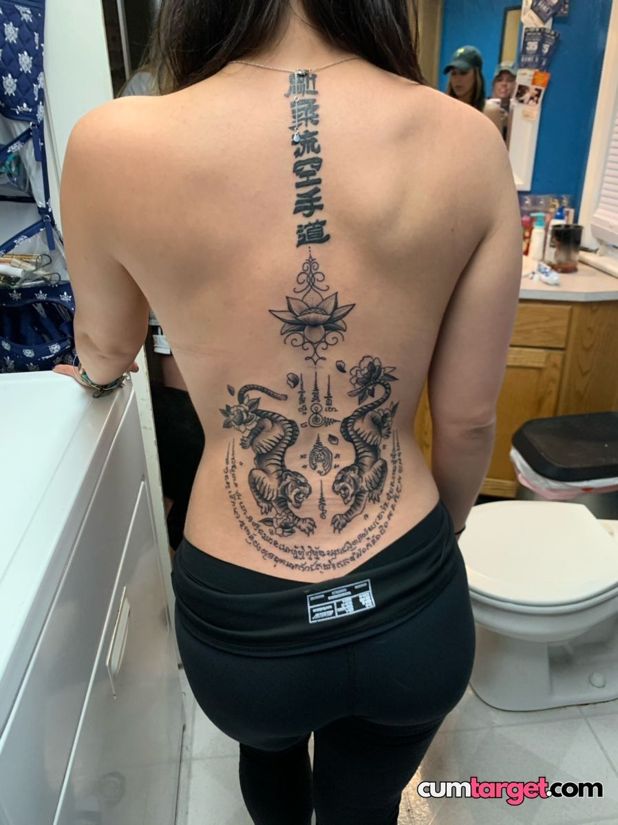 Wait for you Intricate Back Tattoo Display