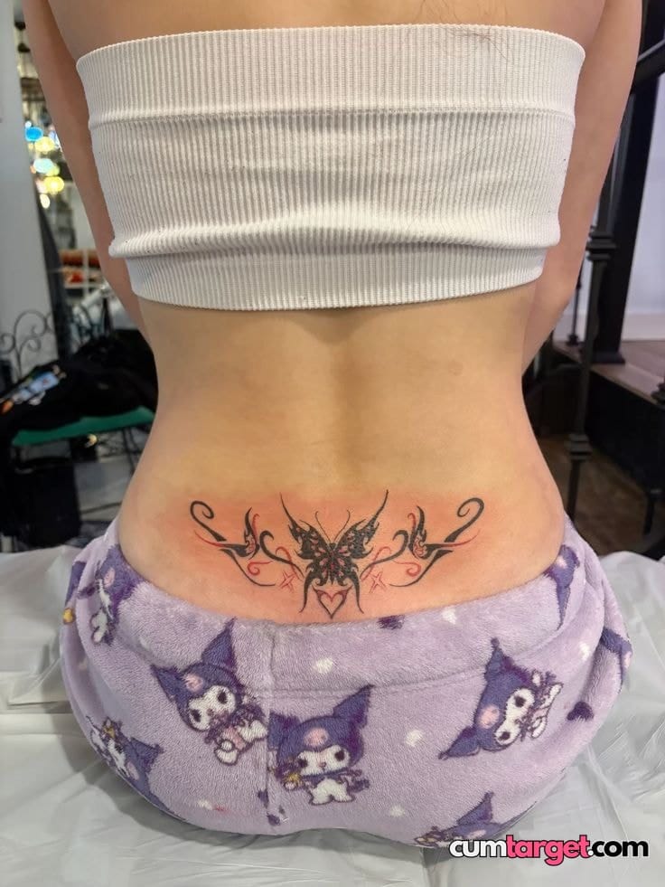 Cum On Lower Back Tattoo Reveal