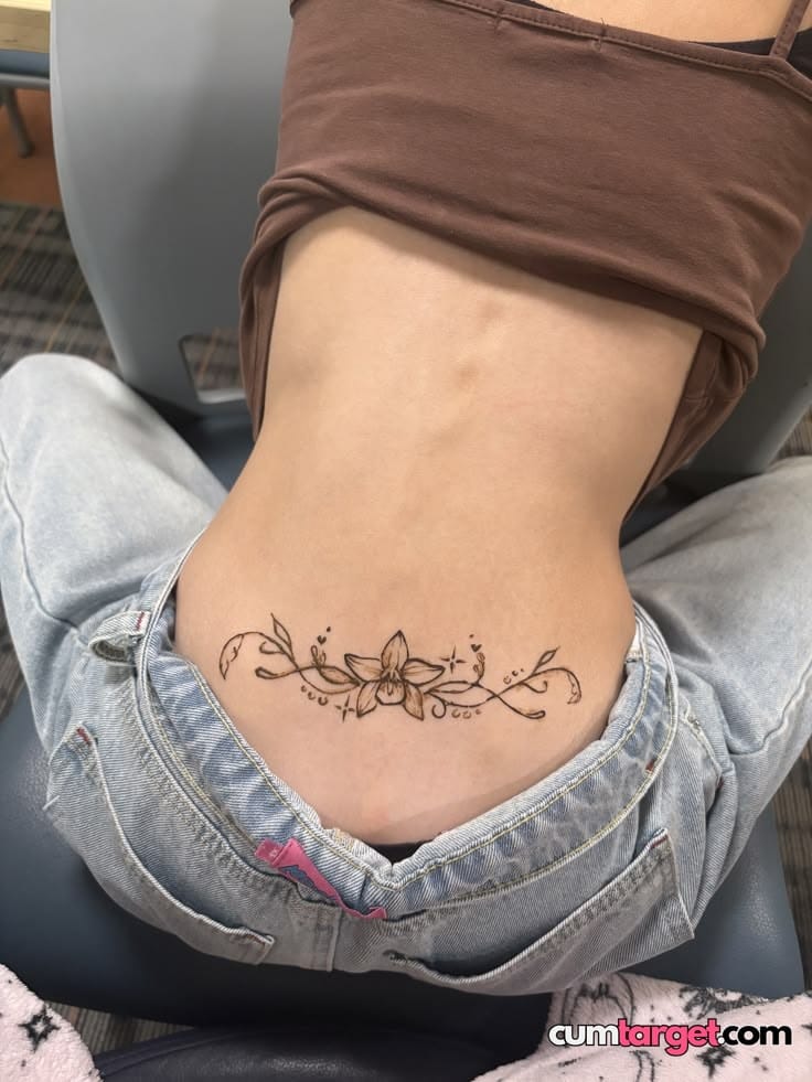 Target Floral Lower Back Tattoo