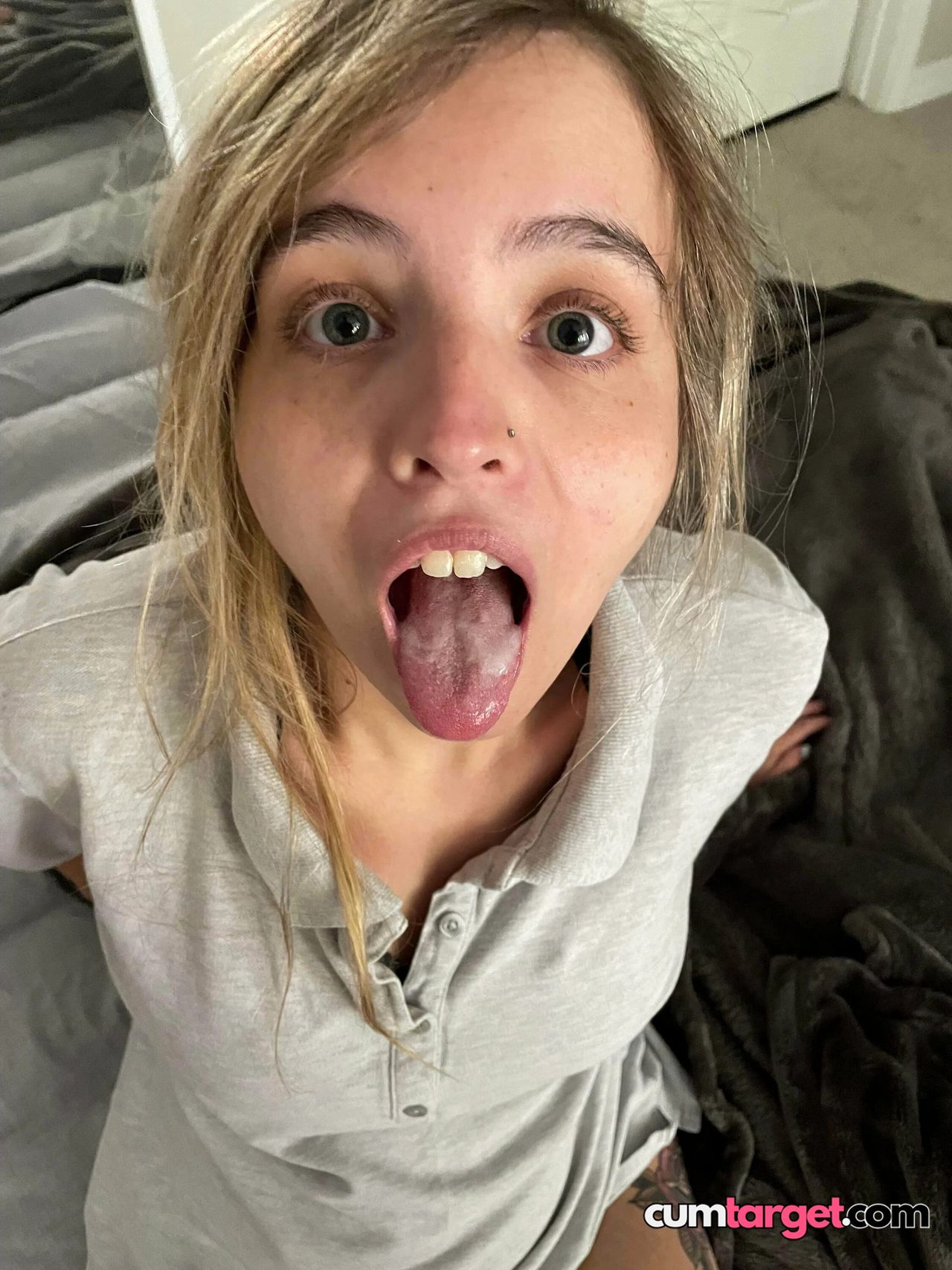 Wait for you Surprised Woman Sticking Out Tongue
