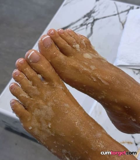Waiting for Cum Sandy Feet Close-Up