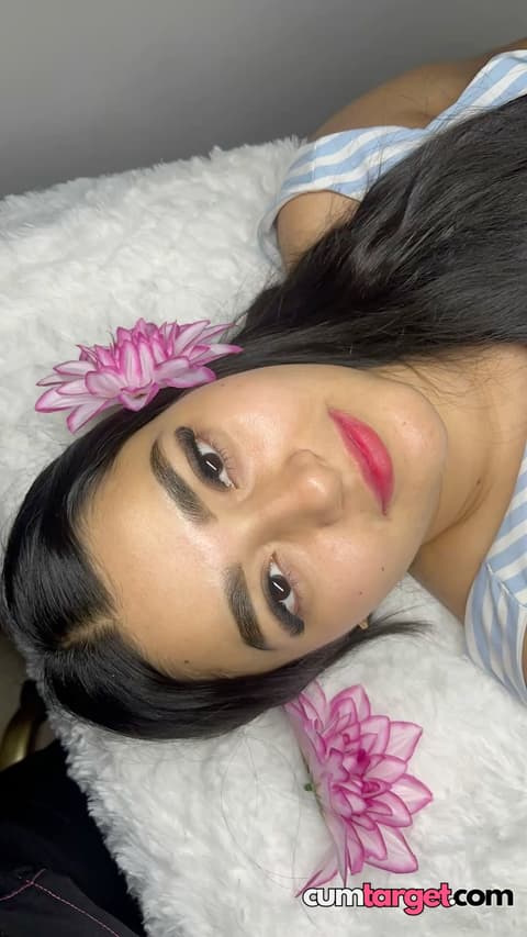 Cum On Woman Relaxing with Flowers