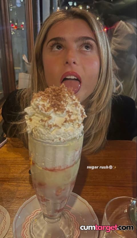 Cum On Woman Enjoying Dessert