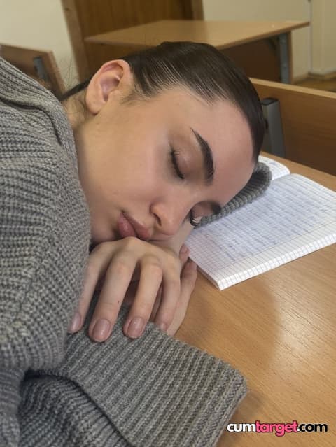 Cum On Student Sleeping on Desk