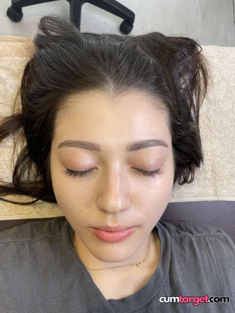 Cum Target Relaxing with Eyes Closed