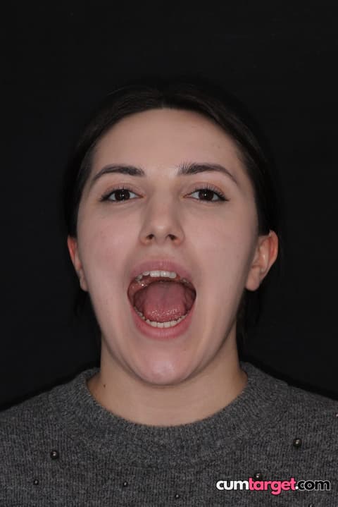 Waiting for Cum Open Mouth Close-Up