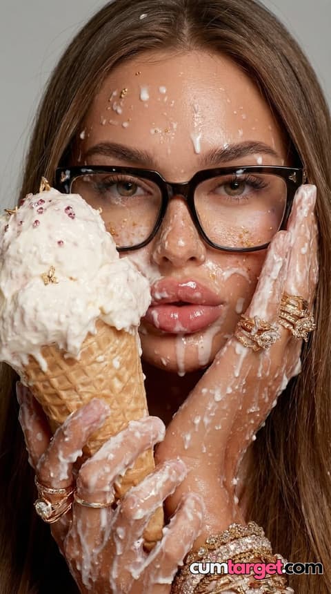 Waiting for Cum Woman with Melting Ice Cream