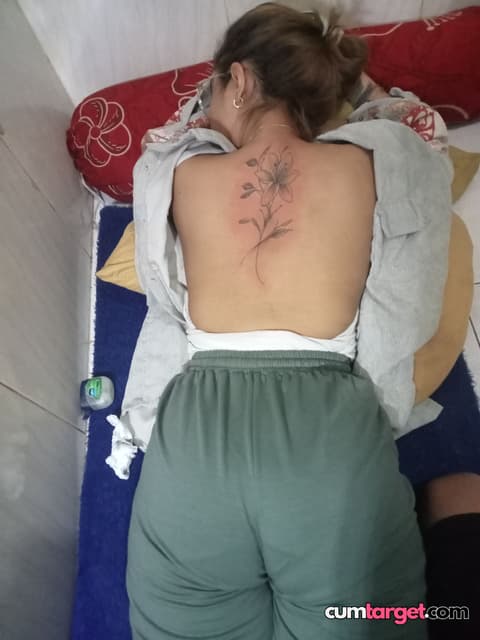 Cum On Woman Lying Face Down