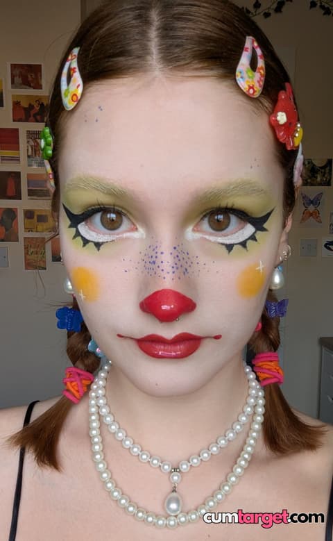 Cum Target Colorful Clown Makeup Close-Up