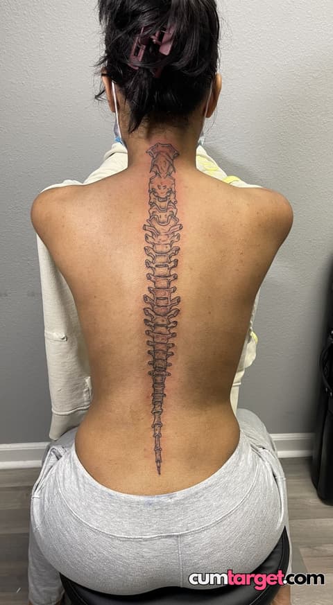 Wait for you Spine Tattoo on Woman's Back