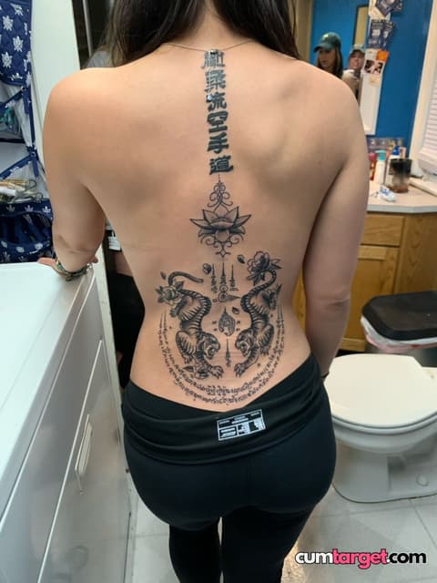 Wait for you Intricate Back Tattoo Display