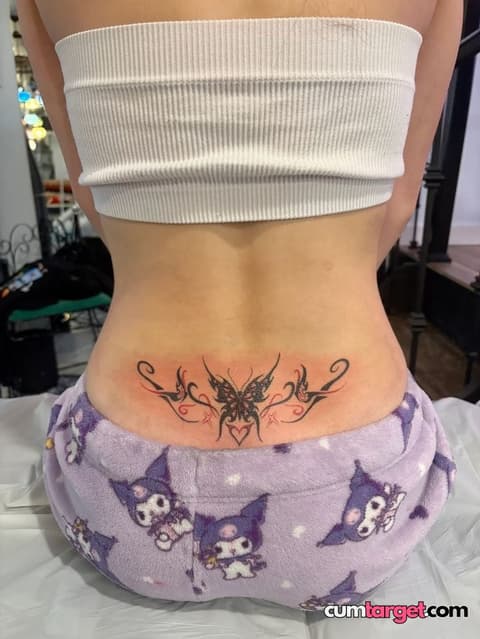 Cum On Lower Back Tattoo Reveal