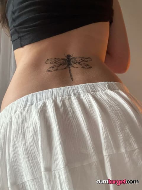 Wait for you Dragonfly Tattoo on Lower Back