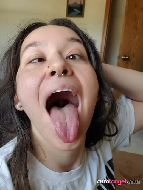 Cum Target Playful Tongue Out Selfie