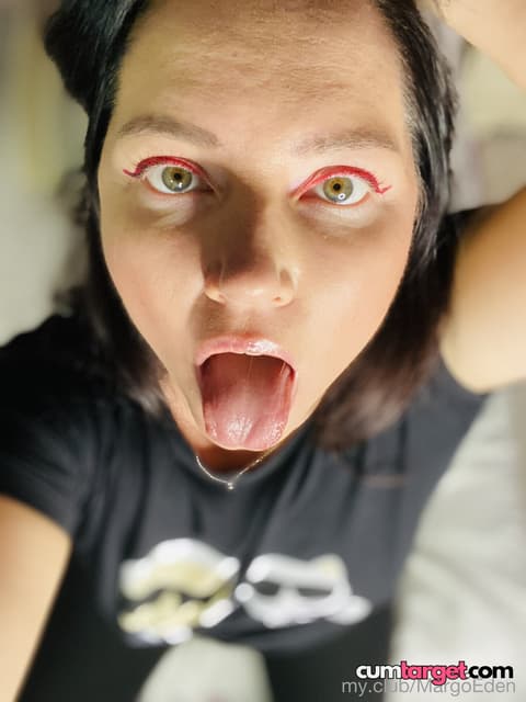 Waiting for Cum Close-up Face with Tongue Out