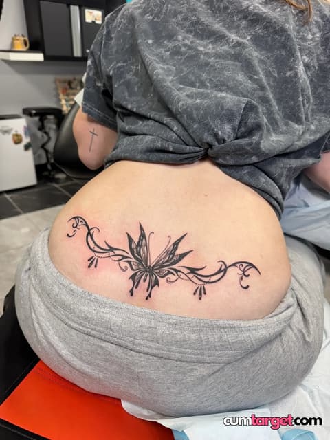 Cum Target Lower Back Tattoo Reveal
