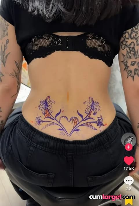 Waiting for Cum Lower Back Tattoo Design