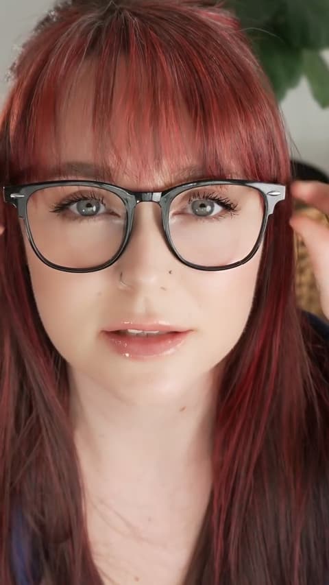 Cum On Close-up of Woman with Glasses