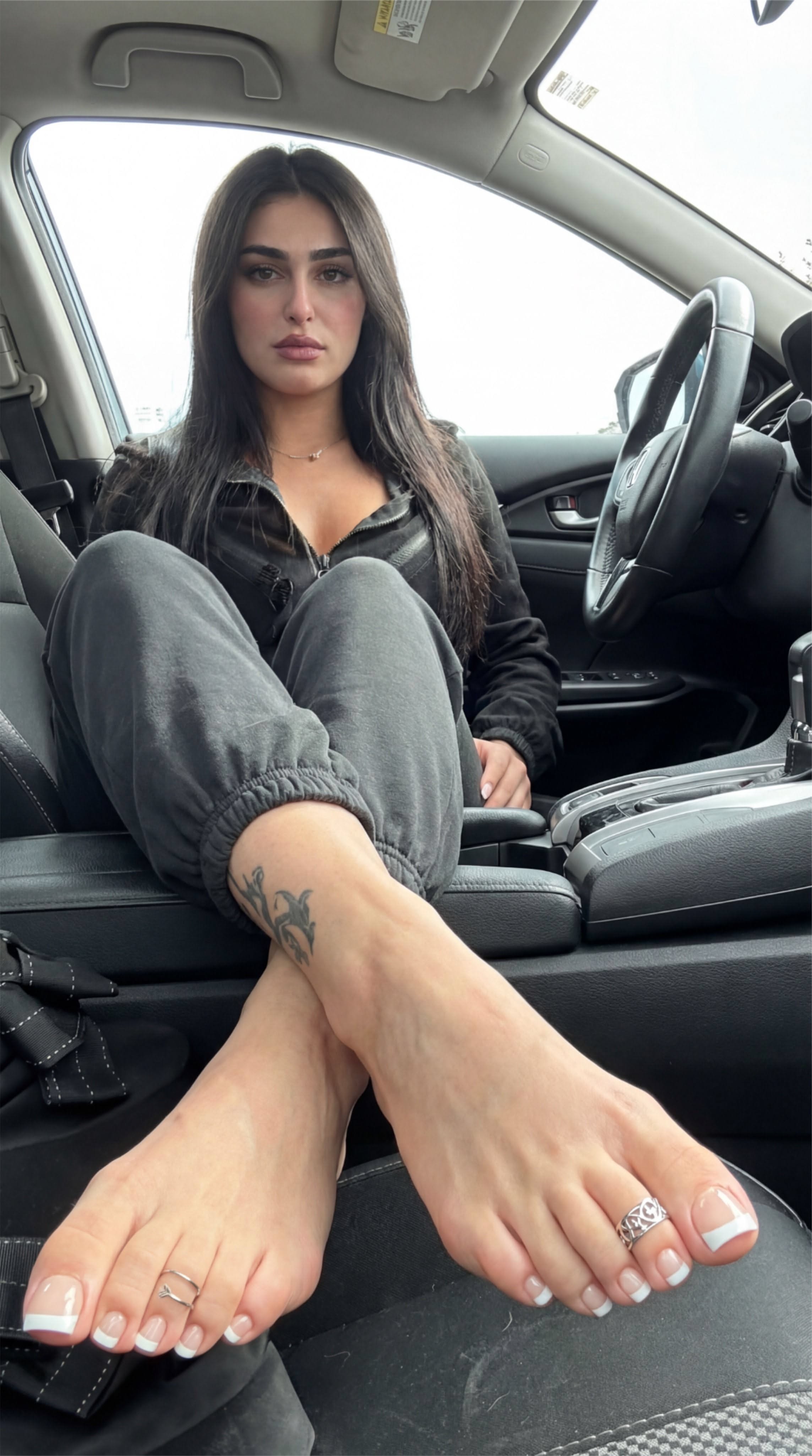 Relaxed Woman in Car