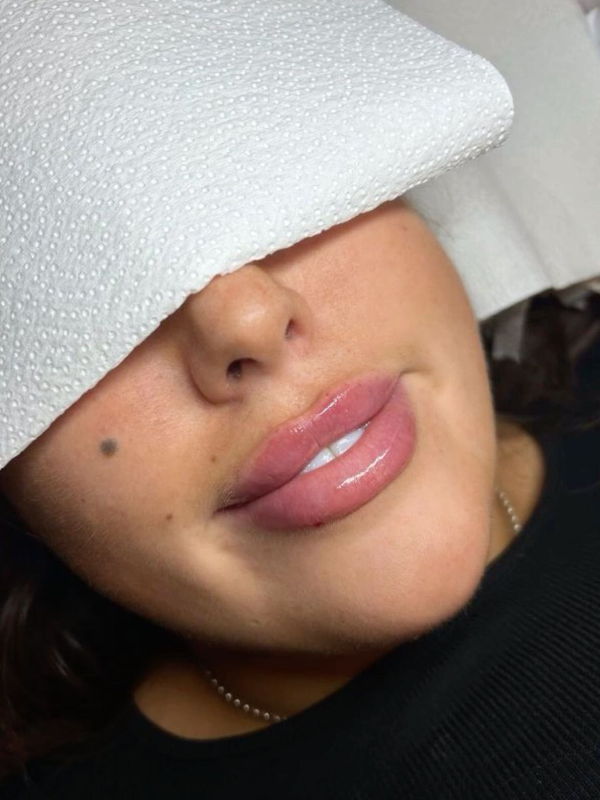 Partially Covered Face Close-up