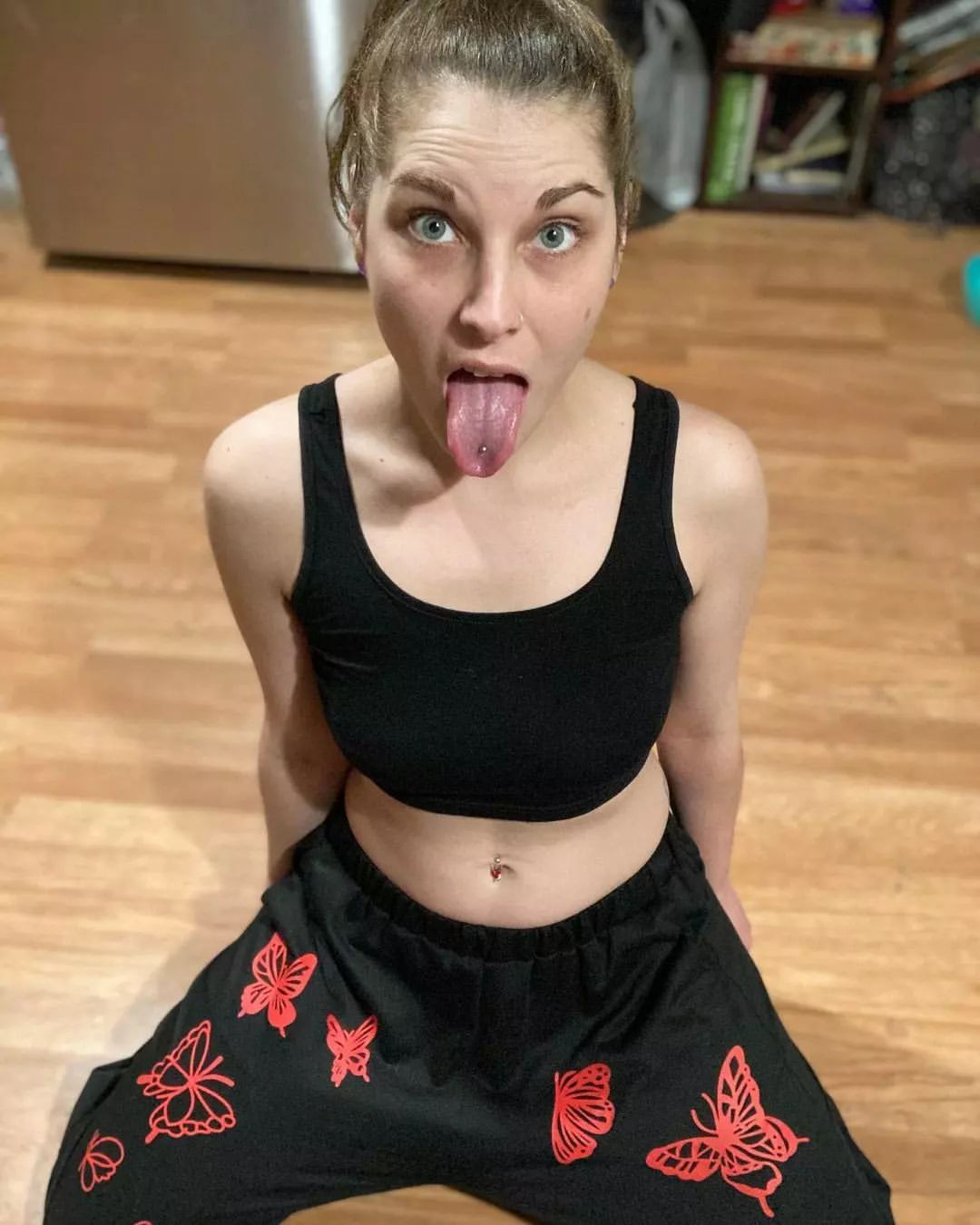 Wait for cum Finish on Playful Tongue Out Pose