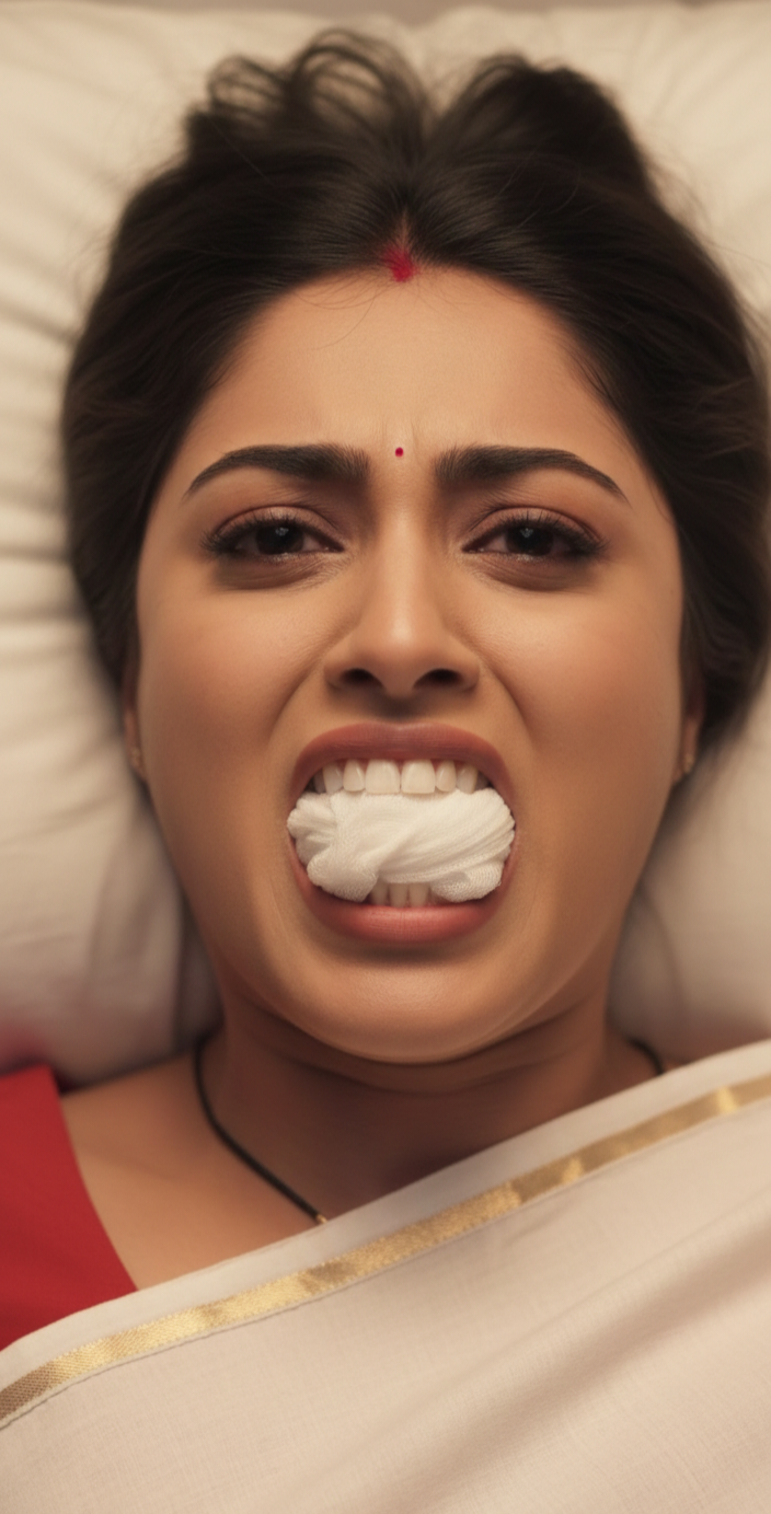 Wait for cum Spray on Woman with Mouth Gagged