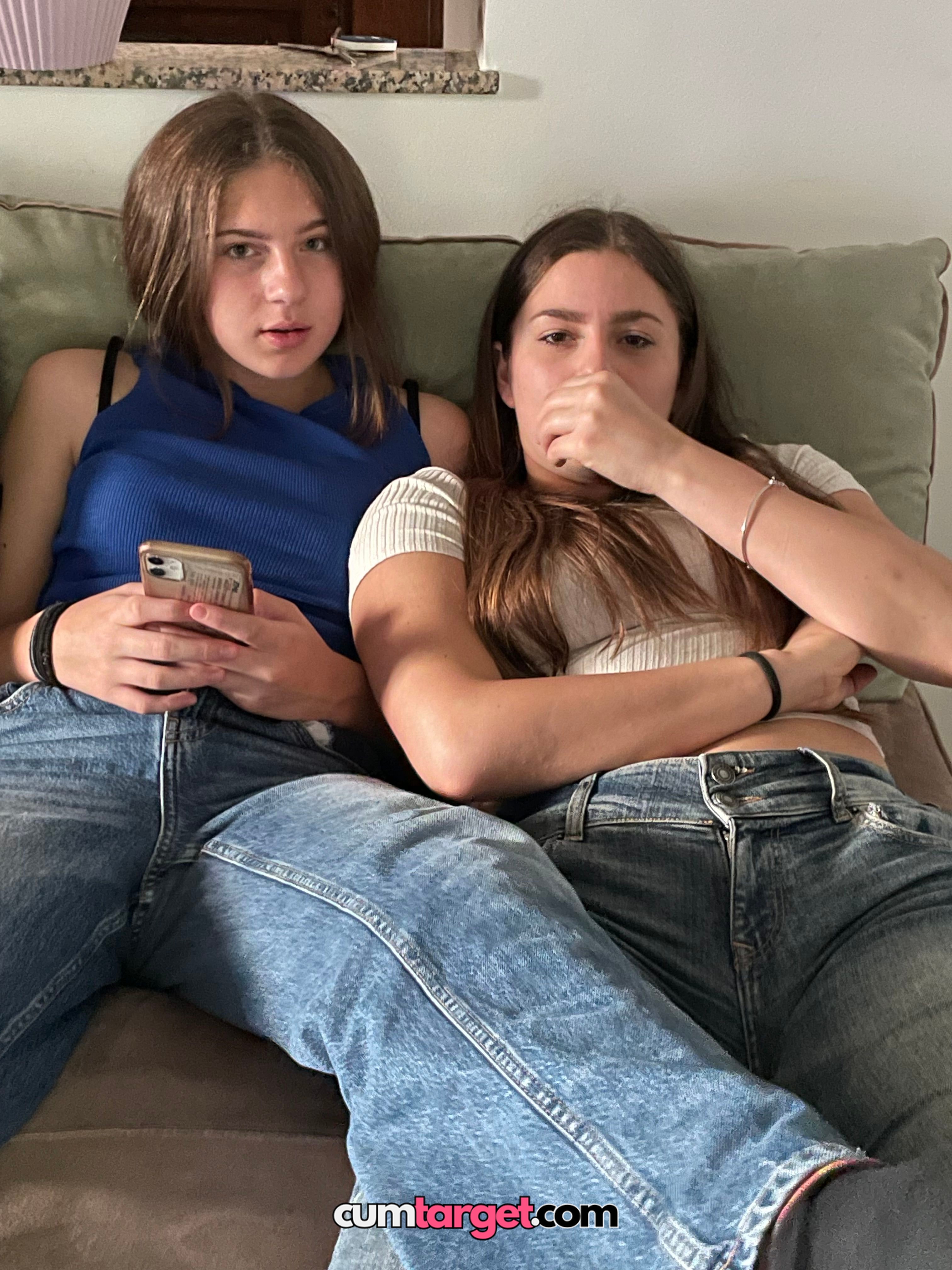 Cum target Cum target Two Girls Relaxing Indoors