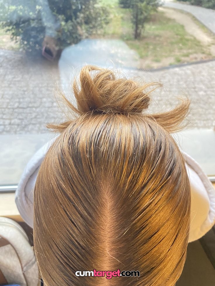 Cum target Cum target Top View of Hair Bun